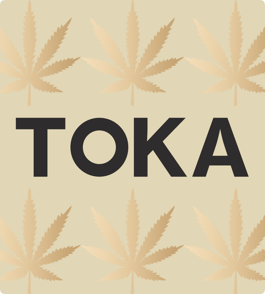 Toka Cannabis logo on gold background – Brampton CBD and cannabis store branding